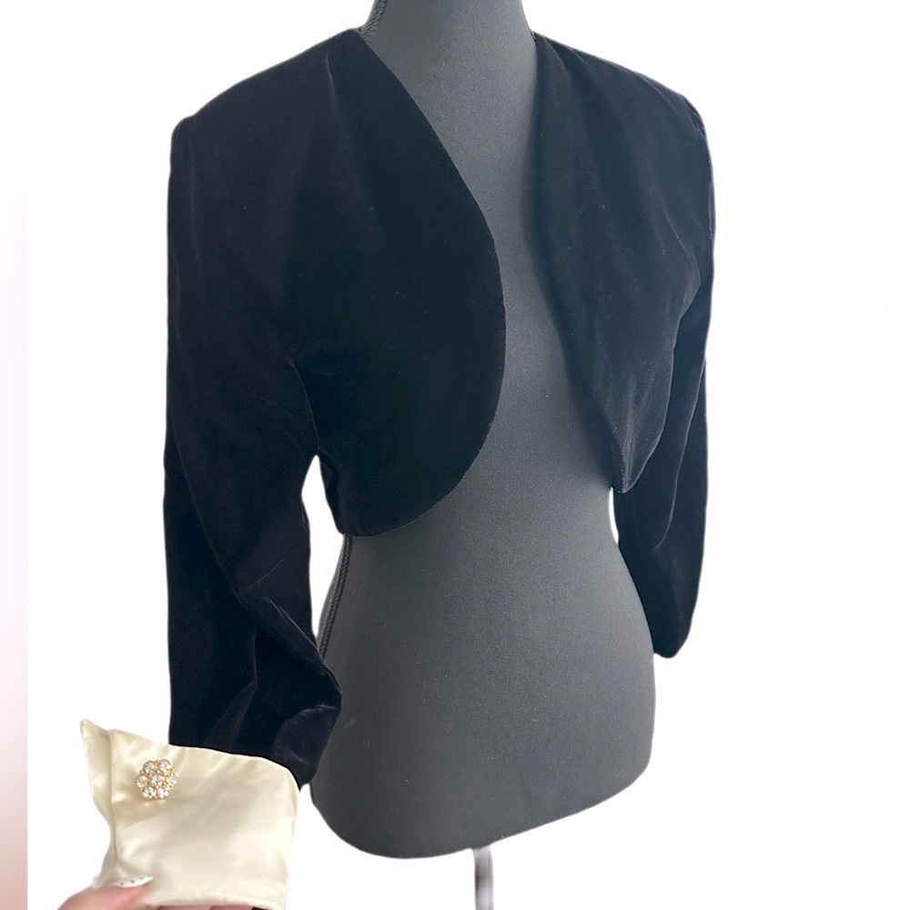 Vintage Scott McClintock, velvet Bolero with exaggerated cuffs and cufflink